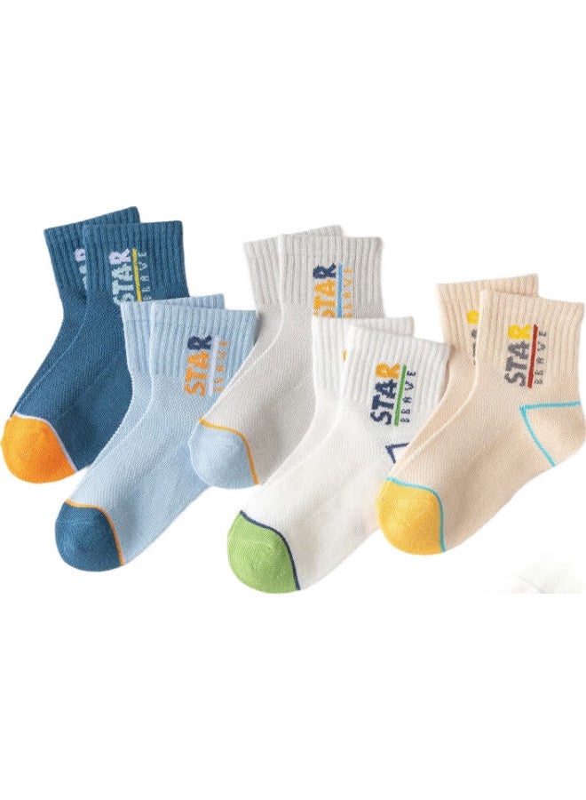 yimian Children'S Socks For Boys And Girls, Baby [Combed Cotton Mesh] Thin Summer Mid-Calf Socks For Older Children, 8 Pairs - Image 3