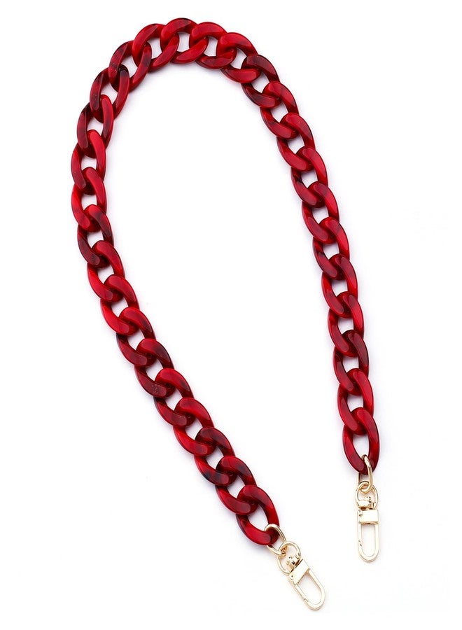 AUMEY 18 inch Oval Acrylic Chain and Clear Hand Bag Chain Set with Buckles, Szl03-red, 360MM - Image 1