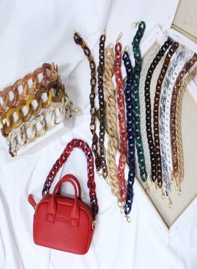 AUMEY 18 inch Oval Acrylic Chain and Clear Hand Bag Chain Set with Buckles, Szl03-red, 360MM - Image 3