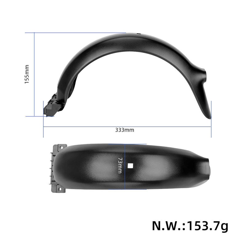Rear Mudguard Black Premium Durable Plastic - Lightweight Design Rear Fender for F20/F25/F30/F40 Electric Scooters - Image 2