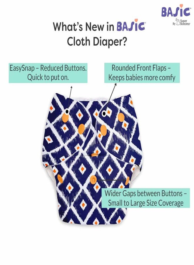 SuperBottoms BASIC Cloth Diaper For Baby | Washable & Reusable Cotton Cloth Diaper | 0-3 Years | Freesize | Adjustable | Reduces Rash | With 2 Quick Dry Pad/Insert | Tie-Dye | - Image 2