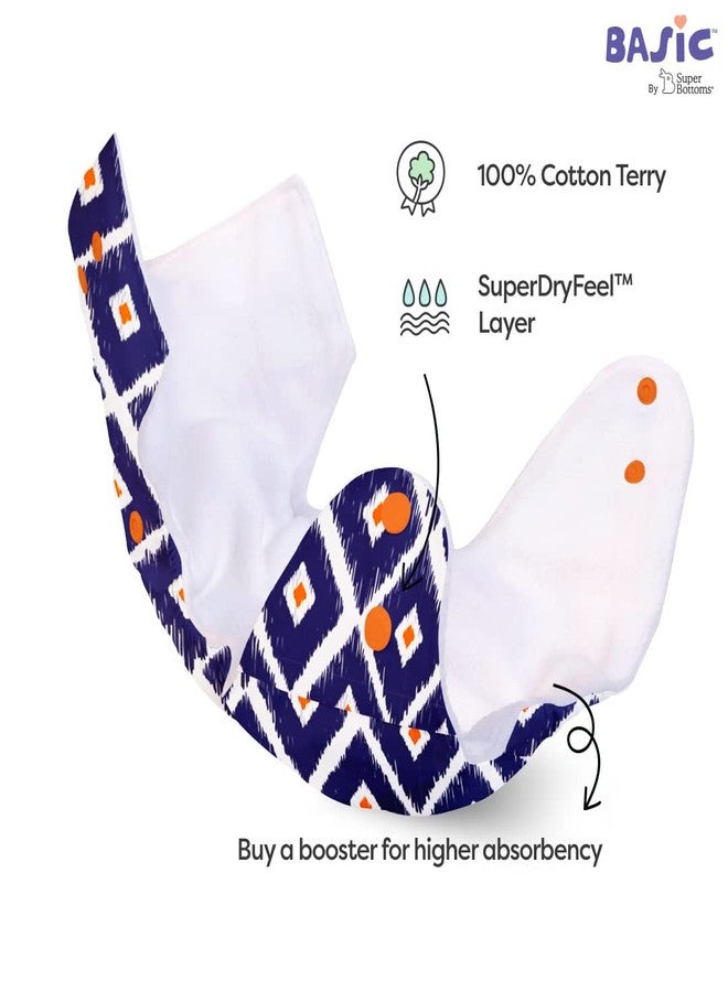 SuperBottoms BASIC Cloth Diaper For Baby | Washable & Reusable Cotton Cloth Diaper | 0-3 Years | Freesize | Adjustable | Reduces Rash | With 2 Quick Dry Pad/Insert | Tie-Dye | - Image 5