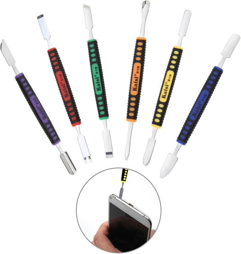OriGlam 6pcs Dual Ends Metal Spudger Set, Professional Pry Opening Spudger, Prying Opening Repair Tool Kit for iPhone iPad iPod Mobile Phone Tablet Laptop Mp3 Watch - Image 3