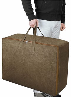 HomarKet Extra Large Blanket Storage Bag Under Bed Storage Tote for Comforters Clothes Linens Water Resistant and Breathable Closet Bags (Brown 2-Pack)  - Image 3