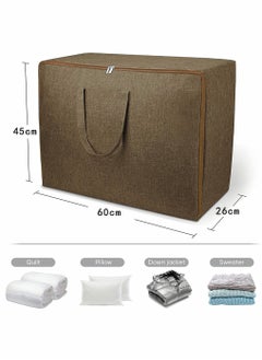 HomarKet Extra Large Blanket Storage Bag Under Bed Storage Tote for Comforters Clothes Linens Water Resistant and Breathable Closet Bags (Brown 2-Pack)  - Image 4