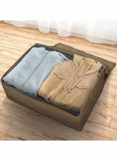 HomarKet Extra Large Blanket Storage Bag Under Bed Storage Tote for Comforters Clothes Linens Water Resistant and Breathable Closet Bags (Brown 2-Pack)  - Image 2
