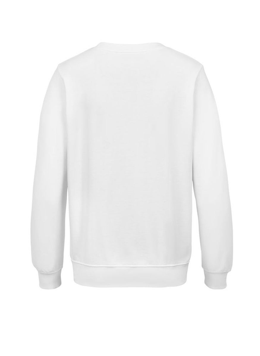Tchibo Women Crew Neck Graphic Long Sleeve Sweatshirt, White  - Image 3