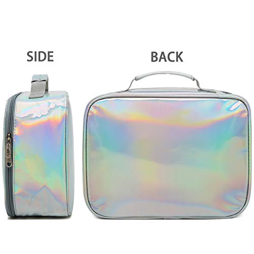 FlowFly Kids Lunch box Insulated Soft Bag Mini Cooler Back to School Thermal Meal Tote Kit for Girls, Boys, Silvery - Image 5