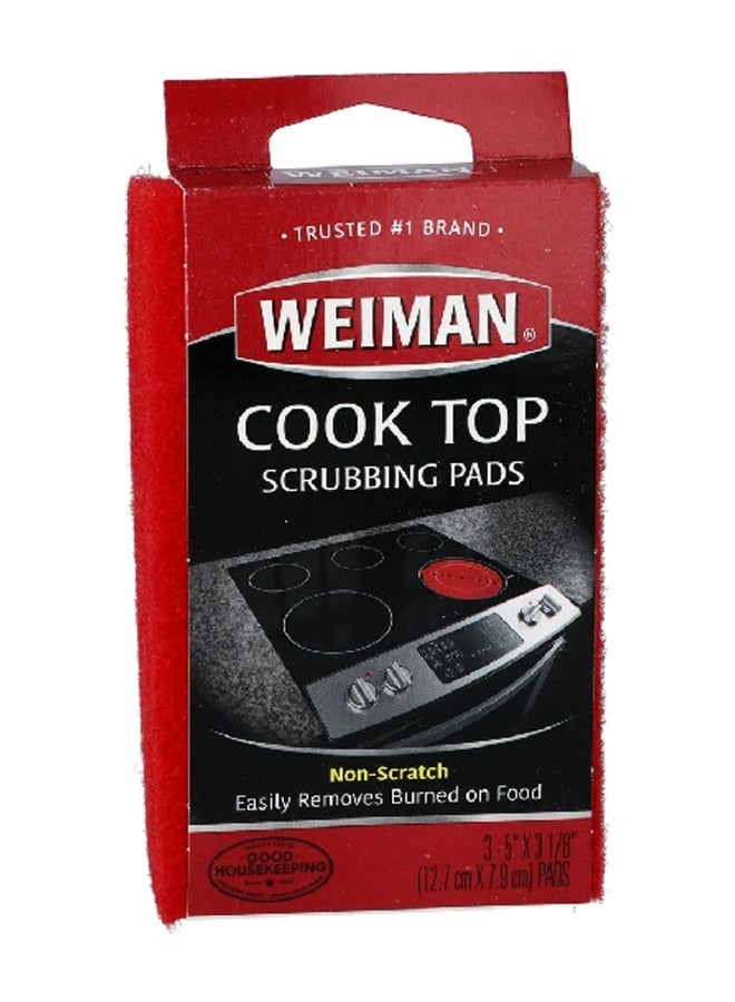 Weiman 3-Piece Non-Scratch Durable Cook Top Scrubbing Pad 12.7 x 7.9 cm 45 - Image 1