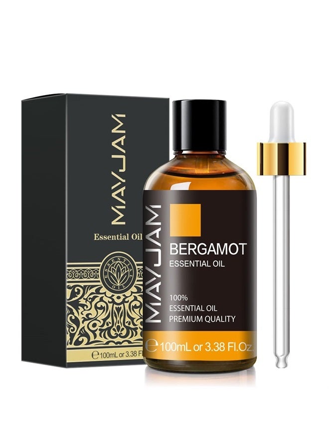 MAYJAM زيت البرغموت العطري، زيوت MAYJAM النقية الممتازة، 3.38 أونصة سائلة حجم كبير لصنع الشموع والصابون، مثالي للاستخدام في المنزل والمكتب والسيارة واليوغا - Image 1