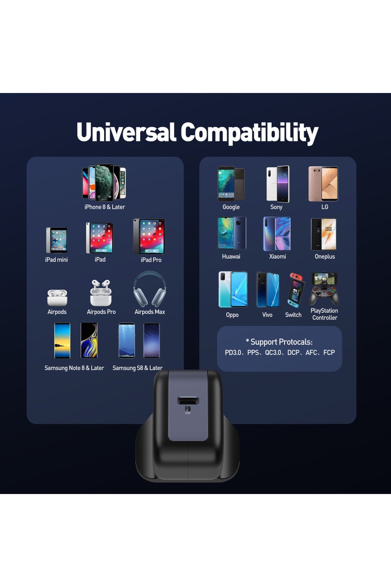 جودا اليابانية شاحن جداري بقوة 20 واط بمنفذ تايب سي - اسود - Image 3