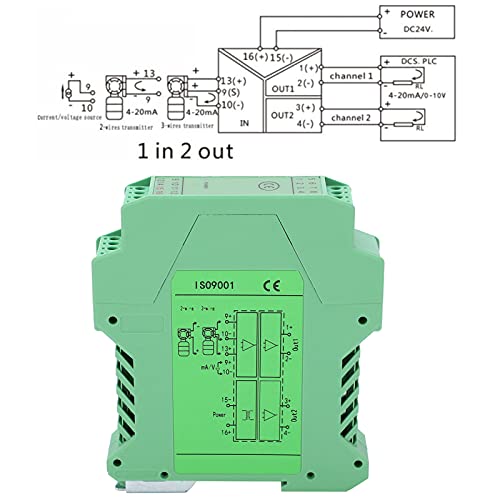 Shanrya Isolator, 0-10V To 0-10V Current Conditioner, Analog Isolator Transmitter Splitter, DIN Rail Mount, PLC Detect Conditioner for 2 or 3 Wire Transmitters - Image 3