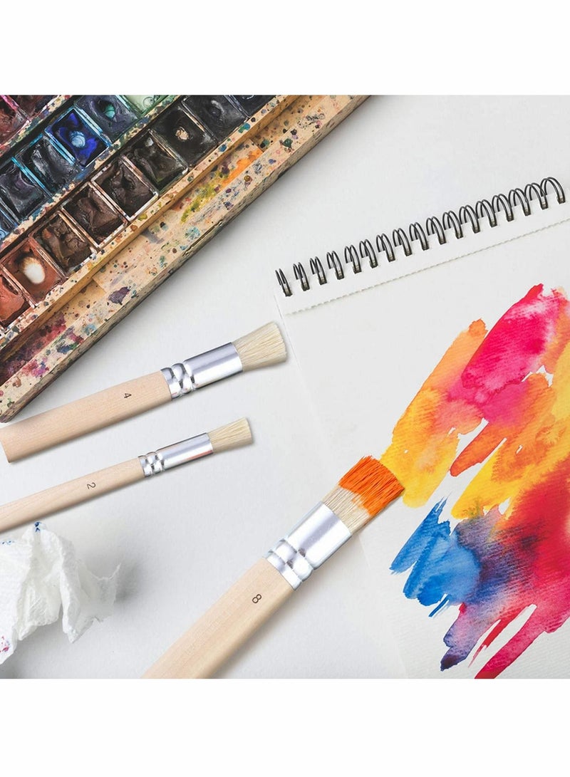 Excefore Wooden Stencil Brushes Pure Natural Stencil Brushes Painting Brushes for Acrylic Oil Watercolor Art Painting Stencil Project DIY Crafts 3 Sizes 6 Pieces - Image 3