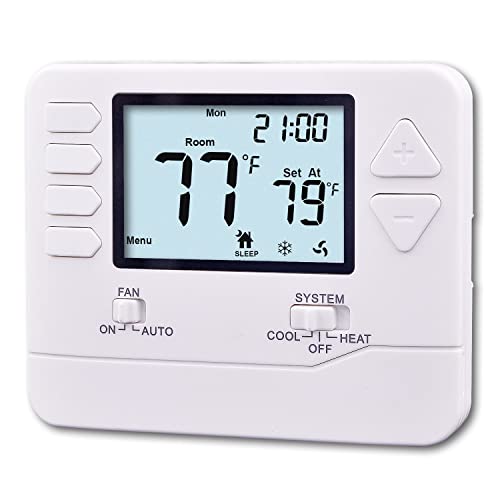 Heagstat 5-1-1 Day Programmable Thermostat for Home Conventional Single-Stage Systems, up to 1 Heat/ 1 Cool, (with White Backlight) - Image 1