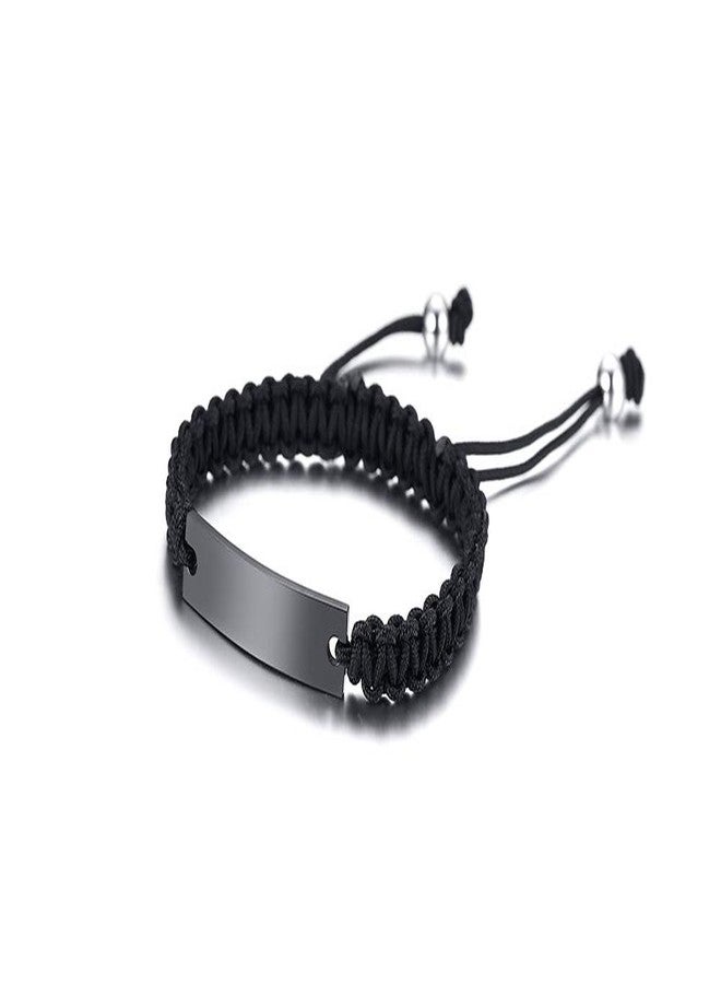 VNOX TYPE 1 DIABETES Handmade Braided Rope Adjustable Medical Alert ID Bracelet Fits - Image 3