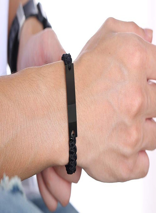 VNOX TYPE 1 DIABETES Handmade Braided Rope Adjustable Medical Alert ID Bracelet Fits - Image 4
