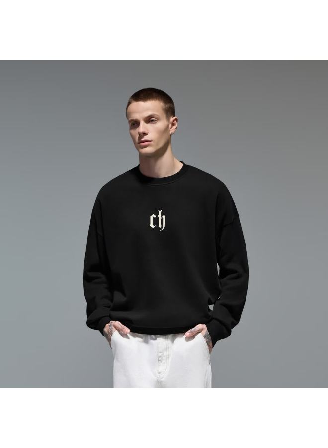 Chinism Ch Men's American High Street Loose Pullover Couple Heavyweight Classic Crewneck Sweatshirt Sc20071016 - Image 1