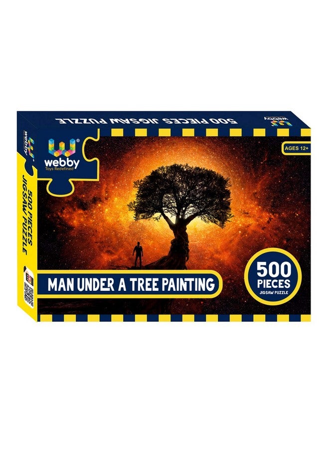 Webby Man Under A Tree Painting Jigsaw Puzzle, 500 Pieces - Image 1