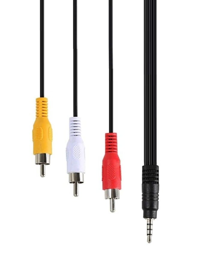 FUJISHKA 1.5M AUX Cable – 3.5mm Male to 3RCA (Red, White, Yellow) Audio Video Cable  - Image 2