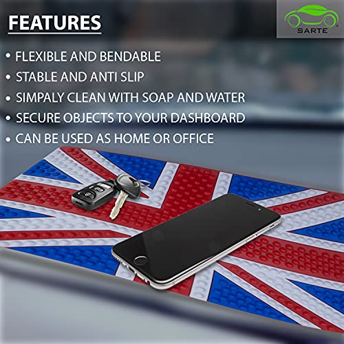 SARTE QM-90 Car Dashboard Mat, Car Non Slip Dashboard Mat, Anti Slip Rubber Mat Original Washable Mat Suitable for All Cars (1 Pcs-Large Size) Multi-Colored - Image 2
