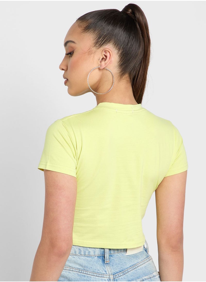 Ginger - Slogan Detail Cropped T-Shirt - Image 1