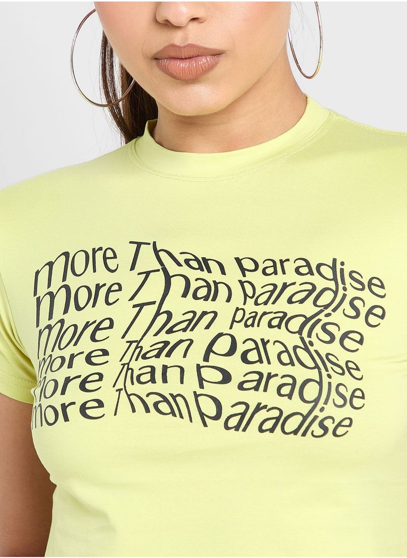Ginger - Slogan Detail Cropped T-Shirt - Image 1