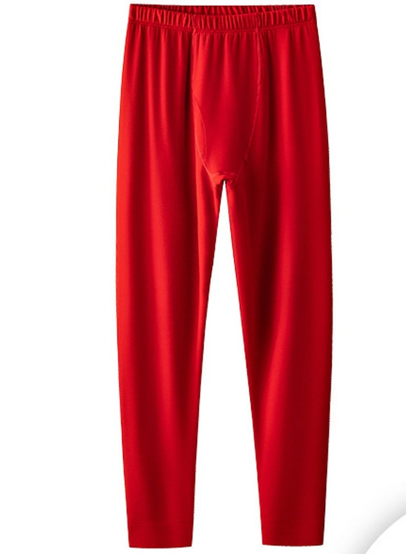 Loquat Men's Tights Leggings Underwear Thermal Pants Long Johns Bottoms Wintergear  Warm Base Layer Bottoms Red 
