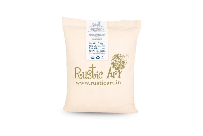 Rustic Art Biodegradable Power Laundry | Enriched With Neem & Lemon | Family Pack 5kg | Front & Top Load | Hard Water Compatible - Image 1