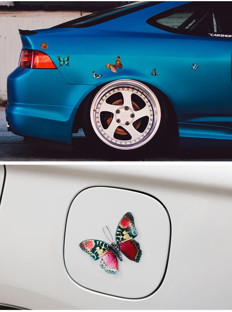 Fsforcar Butterfly Vinyl Car Stickers, Butterflies Insect Scratch Cover Waterproof Bumper Decals for Automotive, Motorcycle, Helmet, Luggage, Window, Wall, Home Decor, Easter (Type A) - Image 4