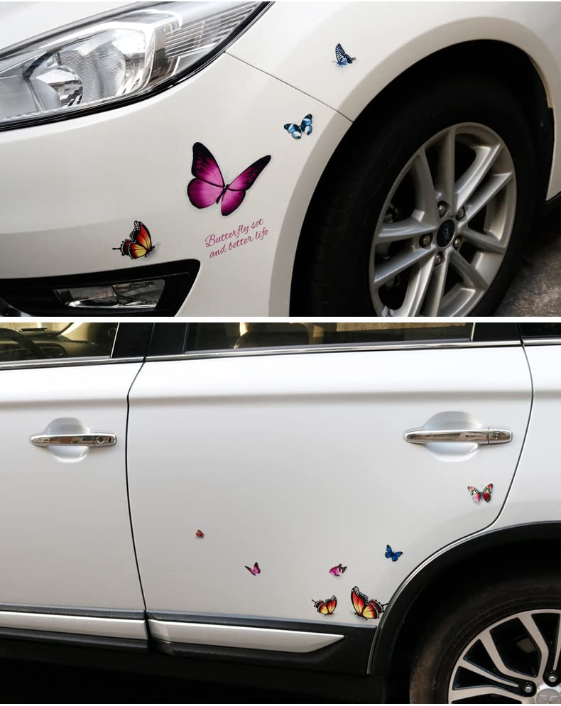 Fsforcar Butterfly Vinyl Car Stickers, Butterflies Insect Scratch Cover Waterproof Bumper Decals for Automotive, Motorcycle, Helmet, Luggage, Window, Wall, Home Decor, Easter (Type A) - Image 5