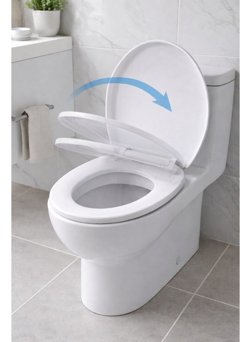 100% Professional choice Self-closing toilet seat cover (white, 22.5 cm x 28 cm) - Image 1
