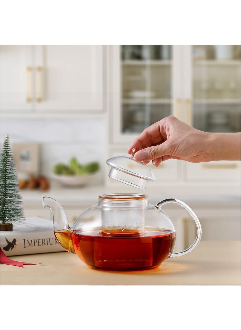 Generic - Teapot with Glass Burner & Removable Infuser 600ml (20.3 oz) Loose Leaf and Blooming Tea Maker - Image 1