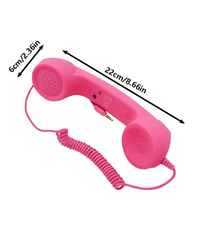 1 Piece Vintage Wired Handset For Mobile Phones With 3.5mm Jack Built In Mic And Volume Control Classic White Fixed Phone Receiver Black Color - Image 4