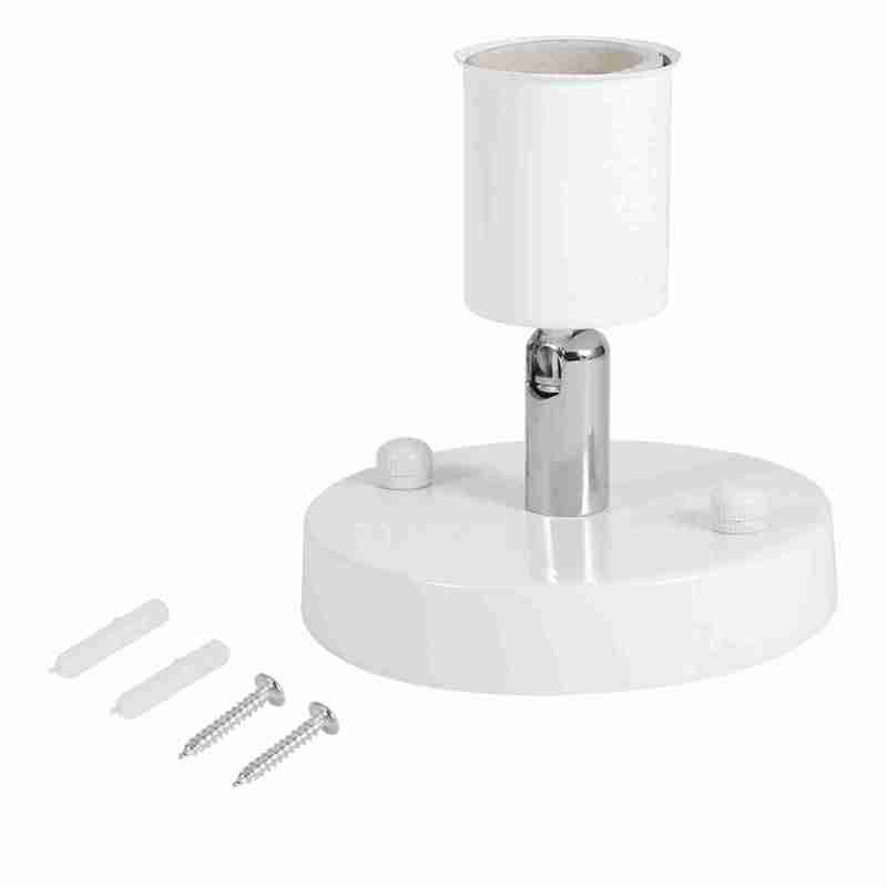 E27 Ceiling Light Rotating Bulb Holder - 180 Degrees Adjustable Modern Vintage Lamp Single Socket Home Lighting Fixture White - Image 1