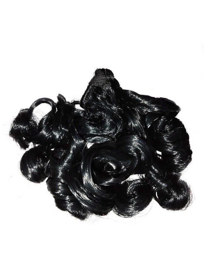 Real Seed REAL SEED Microfiber Artificial Special Curly Hair for Laddu Gopal Hair Size for 4 to 8 Size Gopal Ji Statue (Black Hair 3 Size) - Image 1