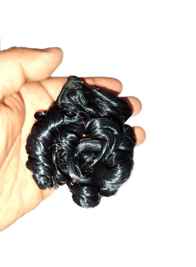 Real Seed REAL SEED Microfiber Artificial Special Curly Hair for Laddu Gopal Hair Size for 4 to 8 Size Gopal Ji Statue (Black Hair 3 Size) - Image 3