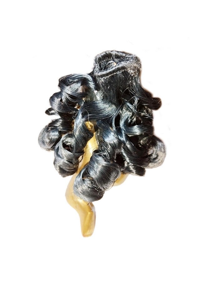 Real Seed REAL SEED Microfiber Artificial Special Curly Hair for Laddu Gopal Hair Size for 4 to 8 Size Gopal Ji Statue (Black Hair 3 Size) - Image 2