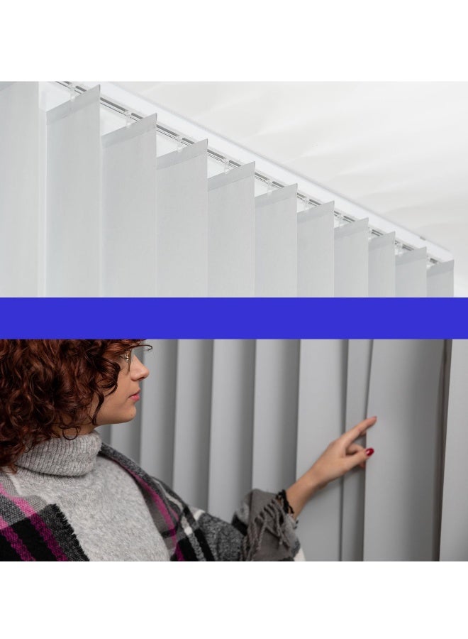 شرائح ستارة عمودية بديلة، مجموعة 22 قطعة مع 6 قطع من شرائح PVC البيضاء لاستبدال أجزاء الستارة العمودية مع 16 شريحة شفافة لإصلاح الستائر للأبواب والنوافذ الانزلاقية - Image 4