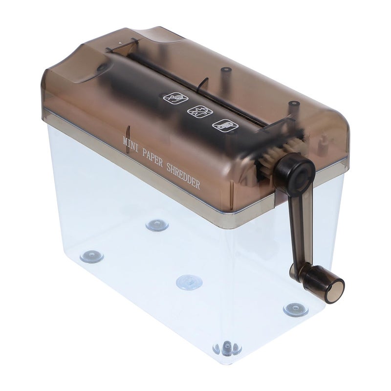 Mini Hand Crank Paper Shredder Manual Document Cutter for Office Home School Use Privacy Protection - Image 2
