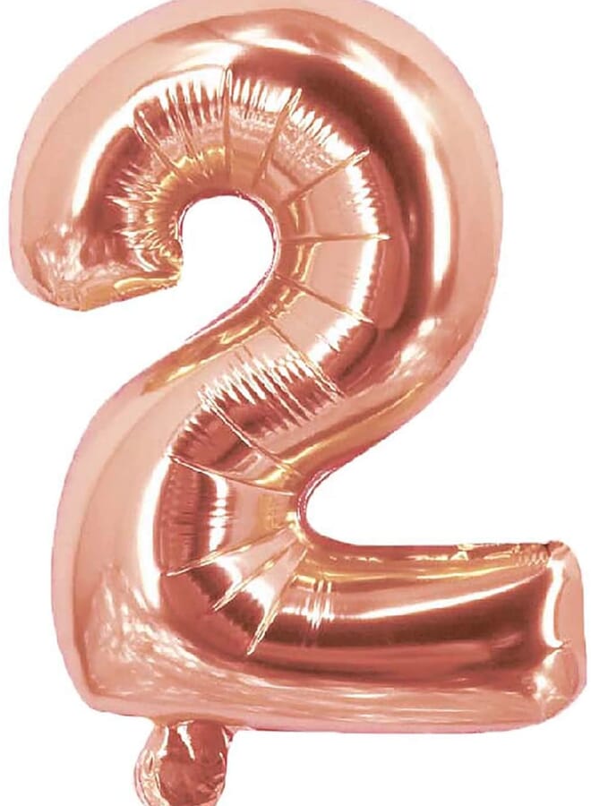 Party Time 2 Number Foil Balloons Rose Gold