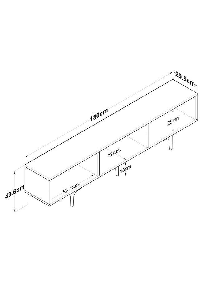 Home Canvas LuxeVision White & Black TV Console Table - Image 2