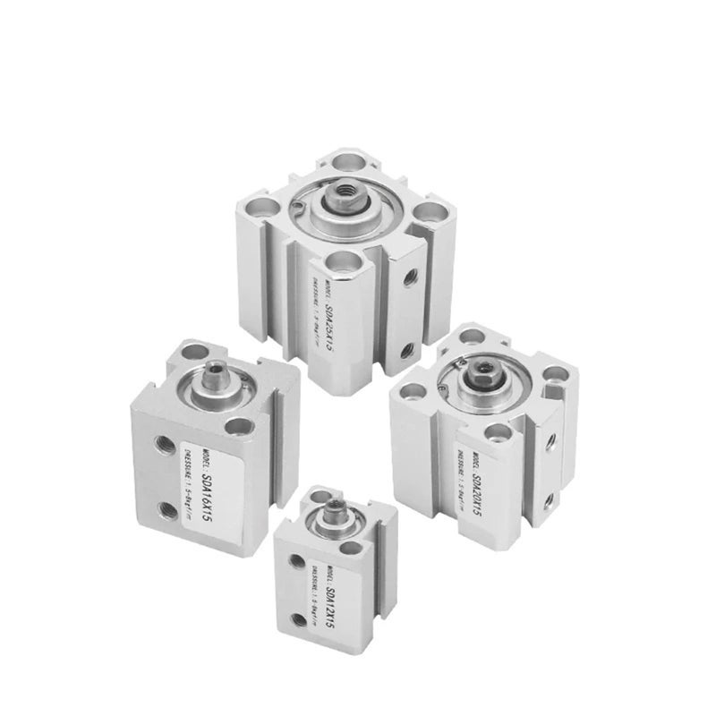 Compact Thin Air Cylinder Double Acting 40mm Bore 15mm Stroke Pneumatic Cylinder - Image 4