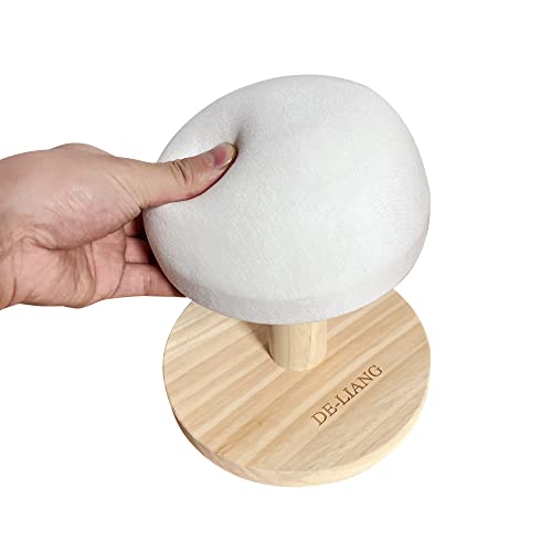 DE-LIANG Bra Wooden Ironing Board Mini Iron Padded Sleeve Pillow Board Stool with Round Base for Small Table top Pressing pad ham, Long-7.1 Inch, (DLIB50-BEIGE) - Image 5