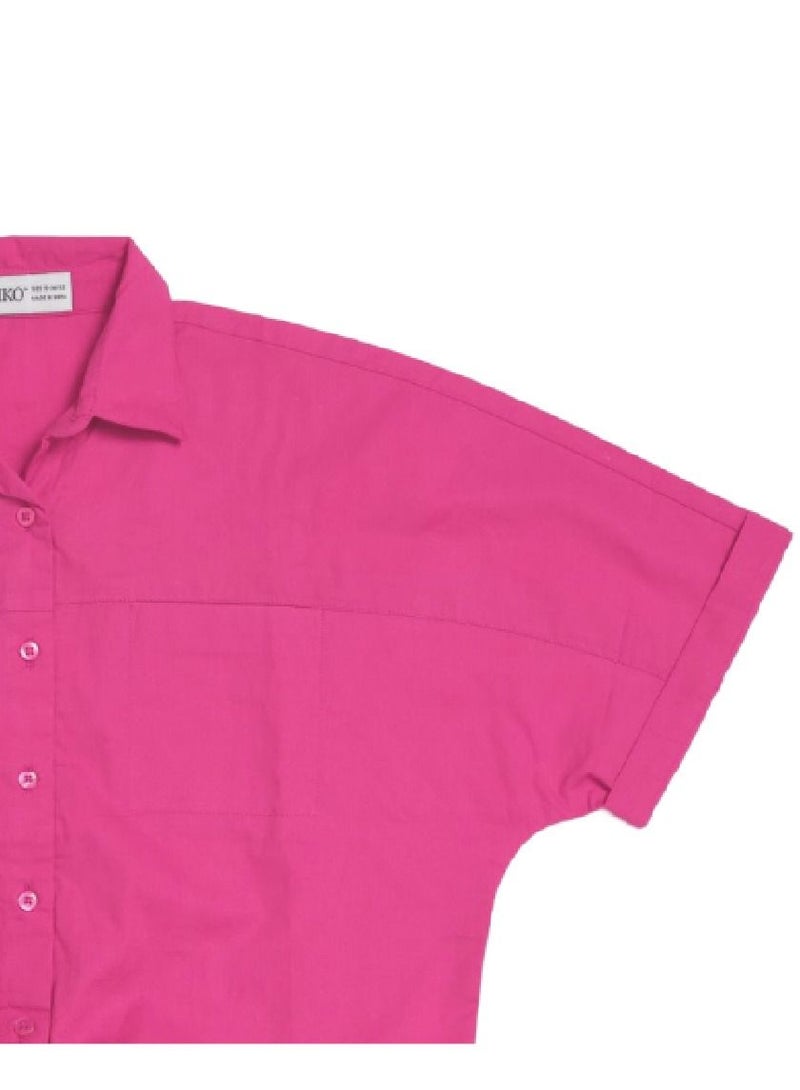 AIKO - Girls cotton Pink Top and Floral Pants Set 9-10Years - Image 3