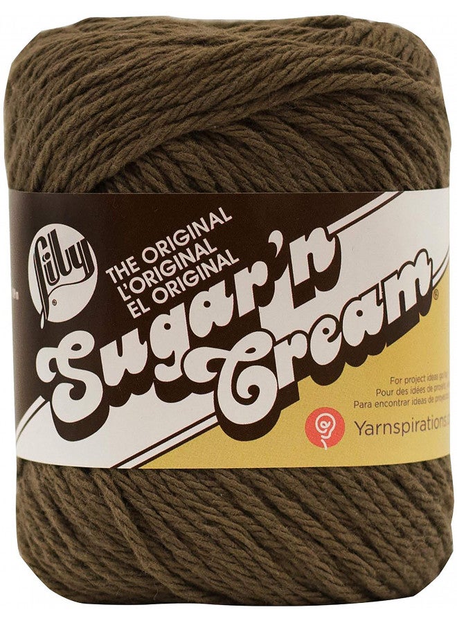 Lily Sugar 'N Cream The Original Solid Yarn, 2.5oz, Medium 4 Gauge, 100% Cotton - Warm Brown - Machine Wash & Dry - Image 1