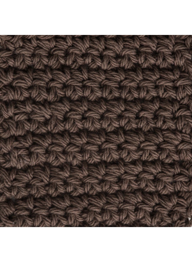 Lily Sugar 'N Cream The Original Solid Yarn, 2.5oz, Medium 4 Gauge, 100% Cotton - Warm Brown - Machine Wash & Dry - Image 3