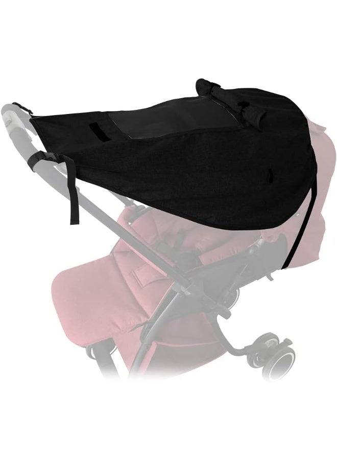 Apol Pram Sunshade Sun Cover, Sun Shade Stroller for Baby, Universal Waterproof Stroller Sunshade Cover Anti-UV with Viewing Window for Stroller(Black) - Image 1