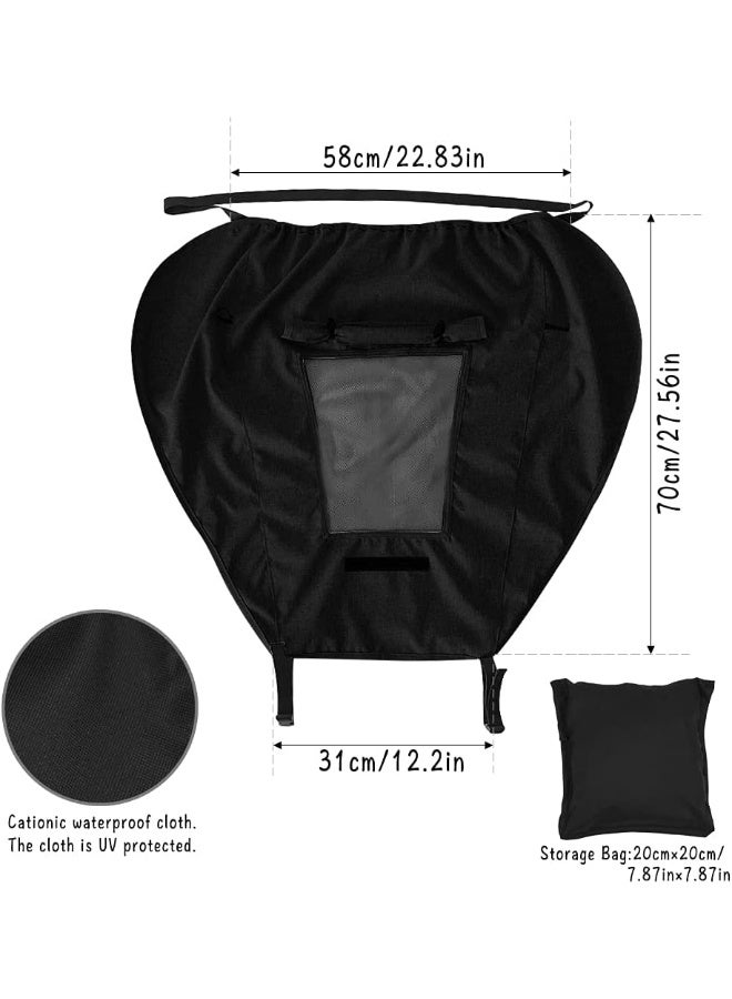 Apol Pram Sunshade Sun Cover, Sun Shade Stroller for Baby, Universal Waterproof Stroller Sunshade Cover Anti-UV with Viewing Window for Stroller(Black) - Image 2