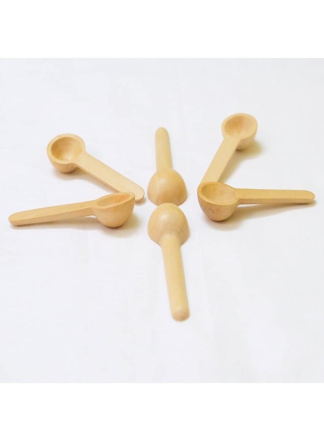Bekner Wooden Masala Spoons Set (6 Pieces) | Small and Compact Spoons for Masala, Salt, Pickle, Turmeric | 7.5 CM Height | Beige Finish - Image 5