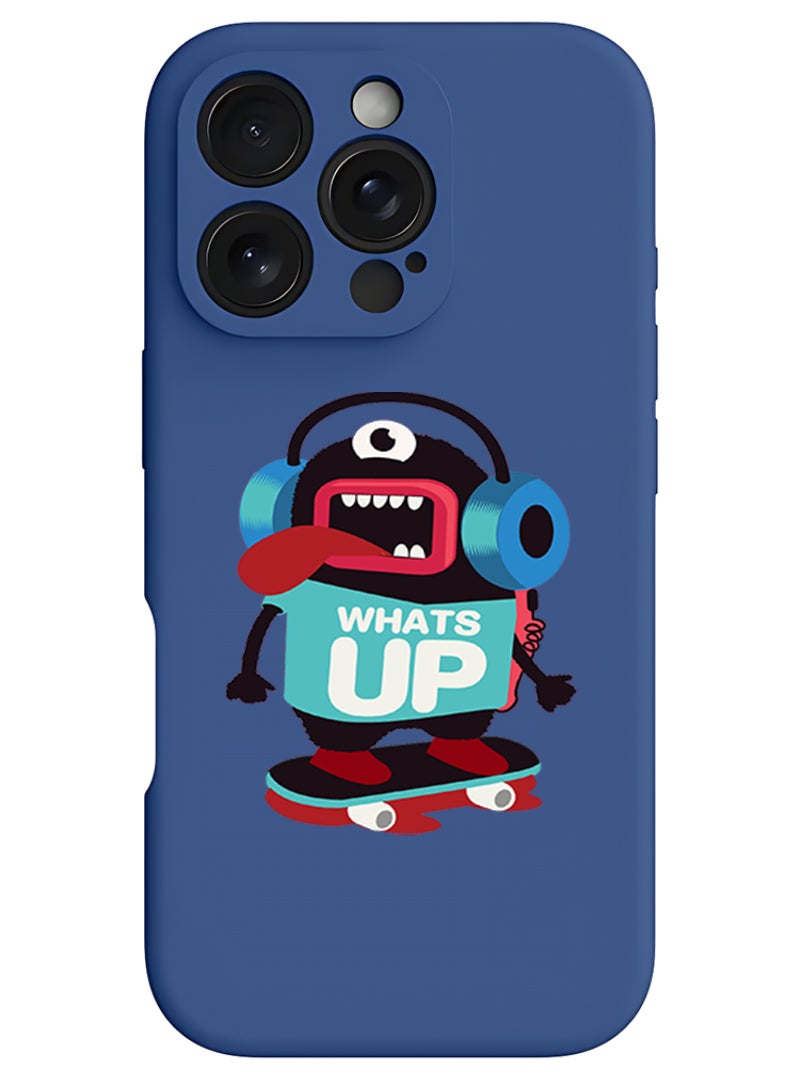 Theodor iPhone 16 Pro Max Blue Protective Slim Fit Case Liquid Silicone Cover with Full Body Protection Anti-Scratch Shockproof Case For iPhone - whats up - Image 1